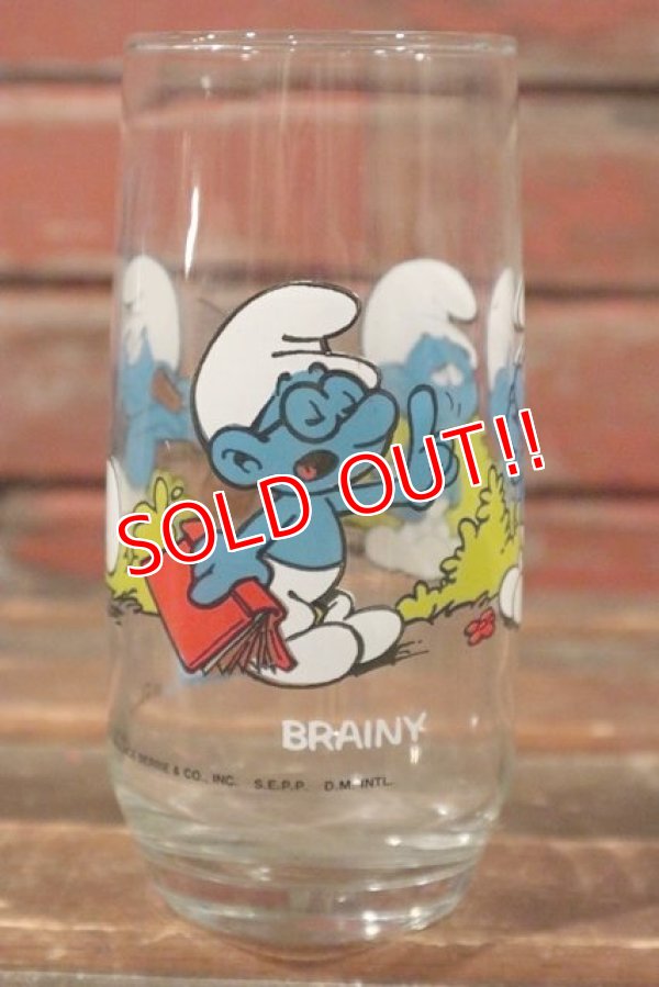 画像1: gs-141101-190 SMURF / Hardee's 1982 Glass "BRAINY"