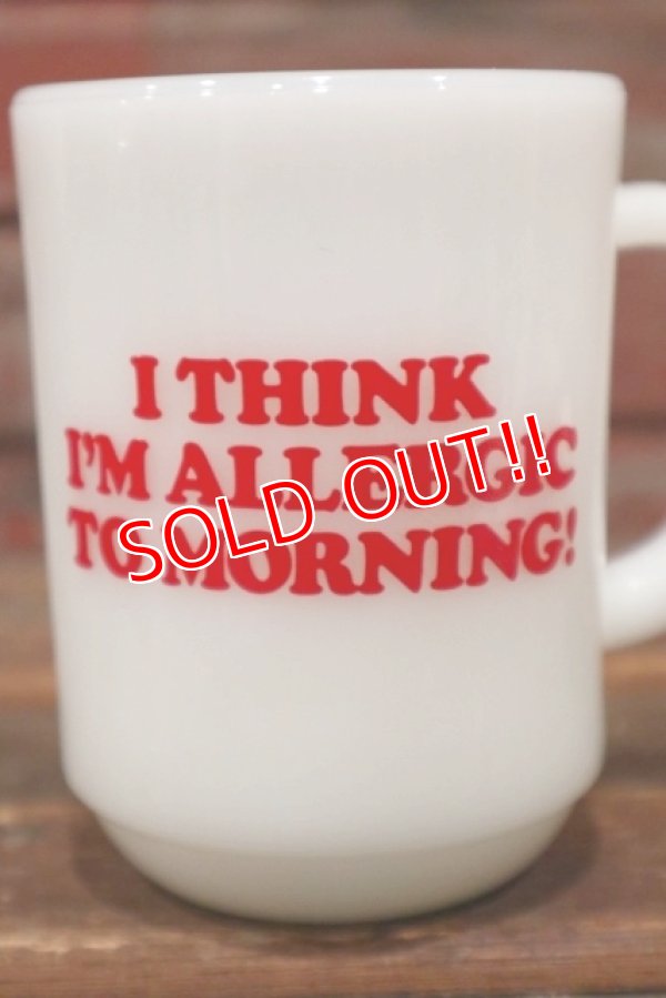 画像3: kt-210601-07 Snoopy / Fire-King 1960's-1970's "Morning Allergy" 9oz Mug