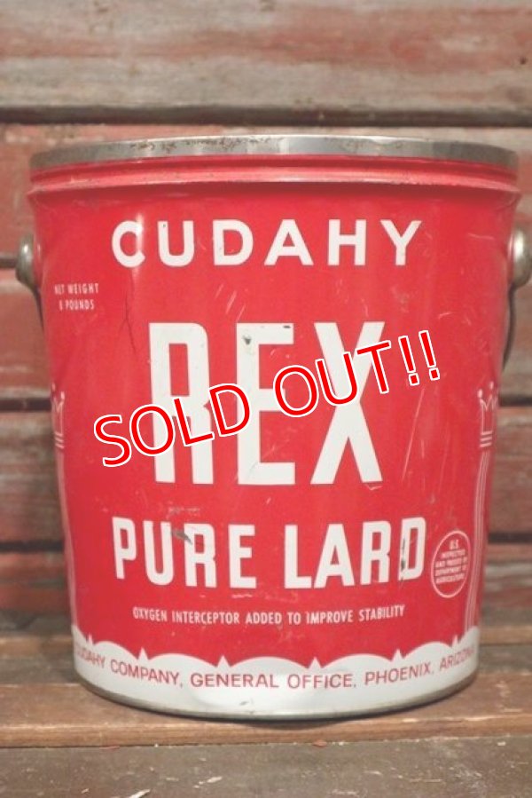 画像1: dp-210601-45 CUDAHY REX PURE LARD / Vintage Tin Bucket