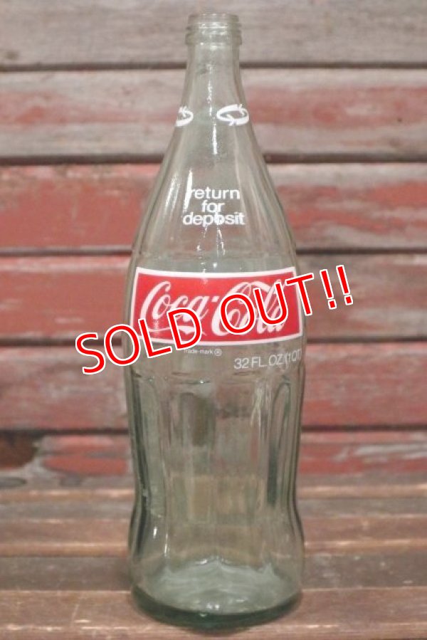 画像1: dp-210601-57 Coca Cola / 1980's-1990's 32 FL.OZ. Bottle