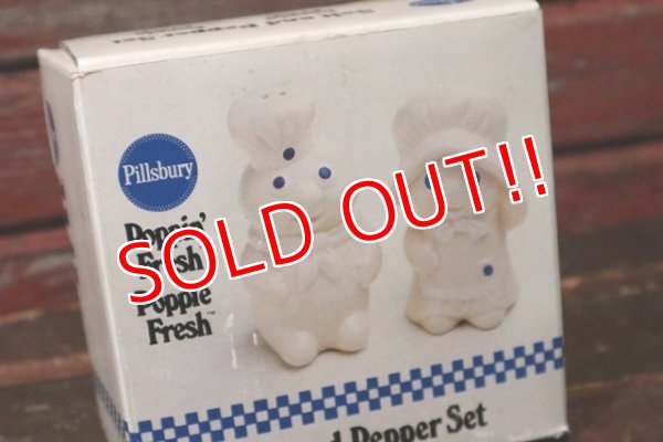 画像9: ct-140820-15 Pillsbury / Poppin Fresh & Poppie Fresh 1988 Ceramic Salt and Pepper Set (Box)