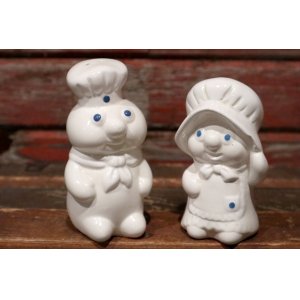 画像: ct-150616-26 Pillsbury / Poppin Fresh & Poppie Fresh 1988 Ceramic Salt and Pepper Set