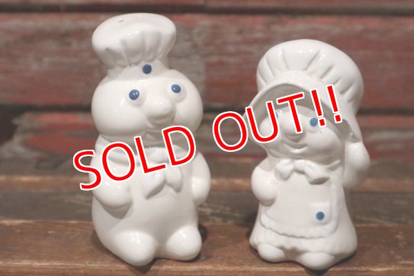 画像1: ct-150616-26 Pillsbury / Poppin Fresh & Poppie Fresh 1988 Ceramic Salt and Pepper Set