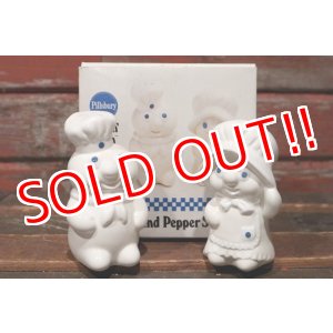 画像: ct-140820-15 Pillsbury / Poppin Fresh & Poppie Fresh 1988 Ceramic Salt and Pepper Set (Box)