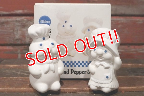 画像1: ct-140820-15 Pillsbury / Poppin Fresh & Poppie Fresh 1988 Ceramic Salt and Pepper Set (Box)