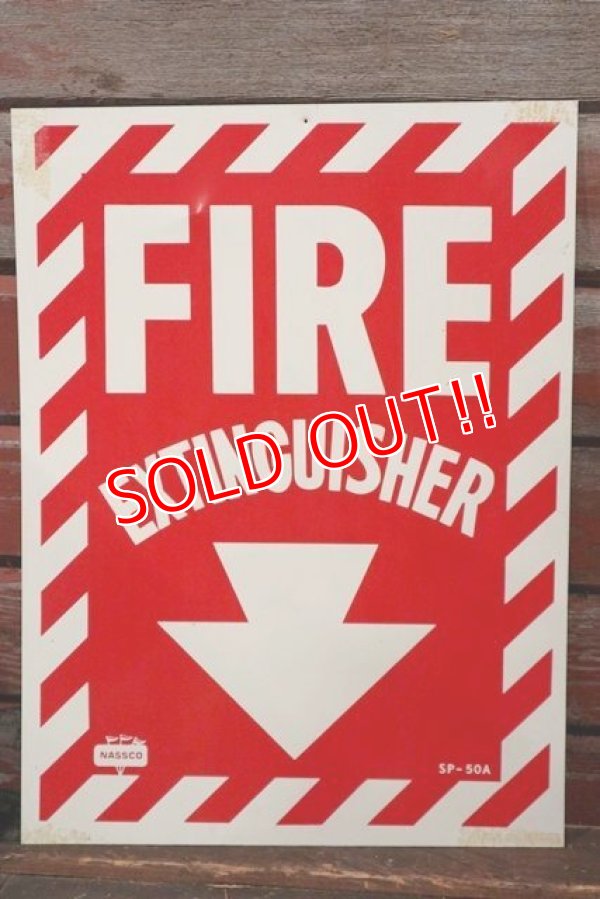 画像1: dp-210701-48 FIRE EXTINGUISHER / Vintage Plastic Sign