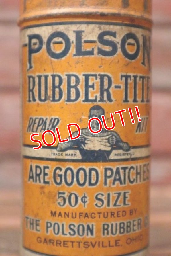画像2: dp-210701-26 POLSON RUBBER-TIRE / 1940's Repair Kit Can