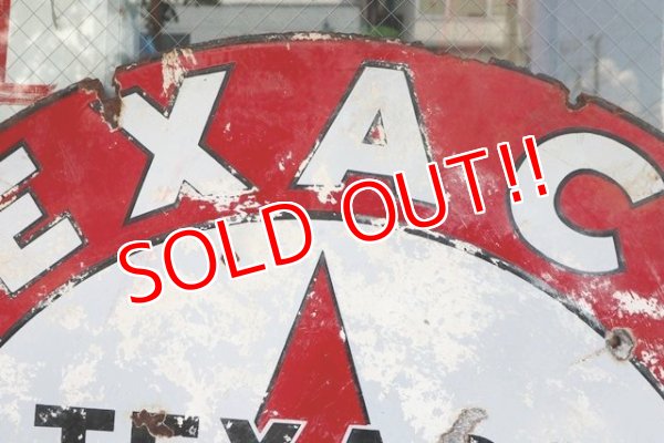 画像9: dp-210701-53 TEXACO / 1930's Gas Station W-Side Round Sign