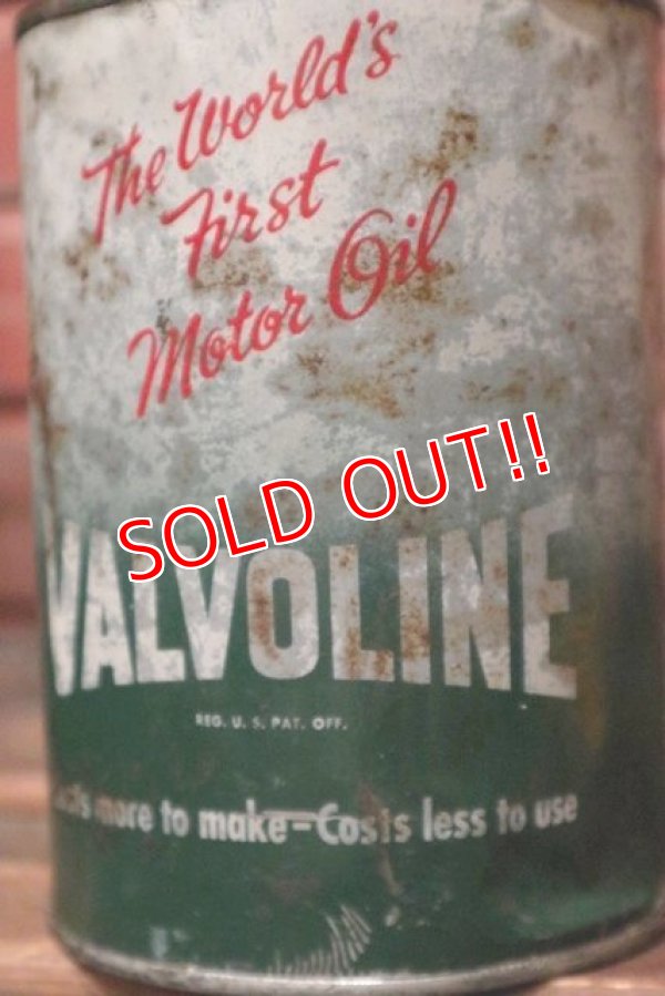 画像2: dp-210701-56 VALVOLINE / 1940's-1950's One U.S. Quart Oil Can