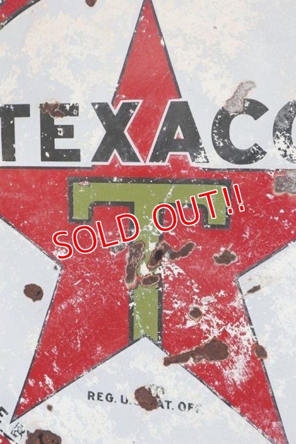 画像8: dp-210701-53 TEXACO / 1930's Gas Station W-Side Round Sign