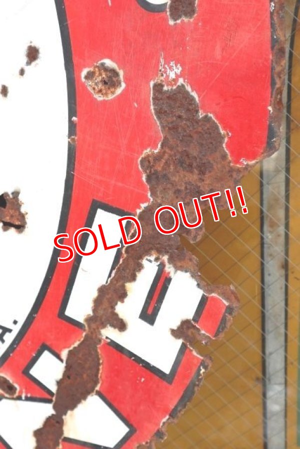 画像3: dp-210701-53 TEXACO / 1930's Gas Station W-Side Round Sign