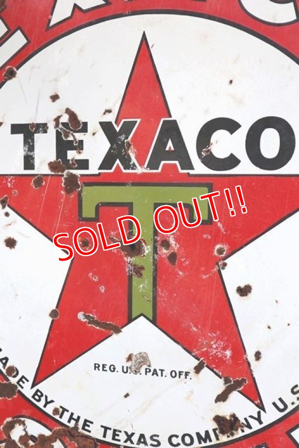 画像2: dp-210701-53 TEXACO / 1930's Gas Station W-Side Round Sign