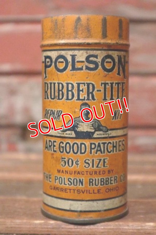 画像1: dp-210701-26 POLSON RUBBER-TIRE / 1940's Repair Kit Can