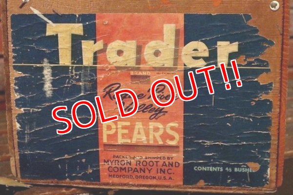画像2: dp-180110-06 Trader PEARS / Vintage Wood Box