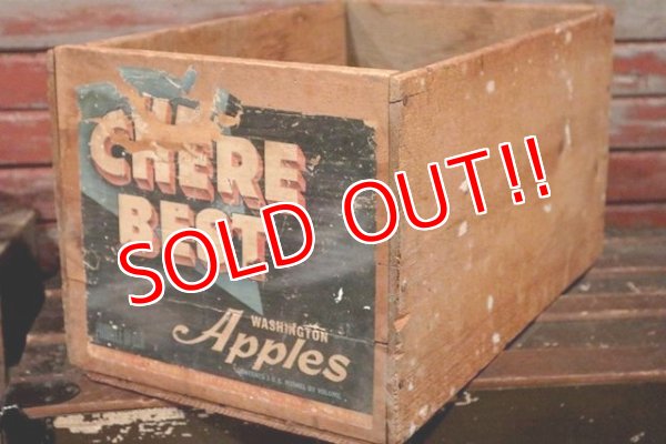 画像1: dp-210601-06 CHERE BEST WASHINGTON Apples / Vintage Wood Box