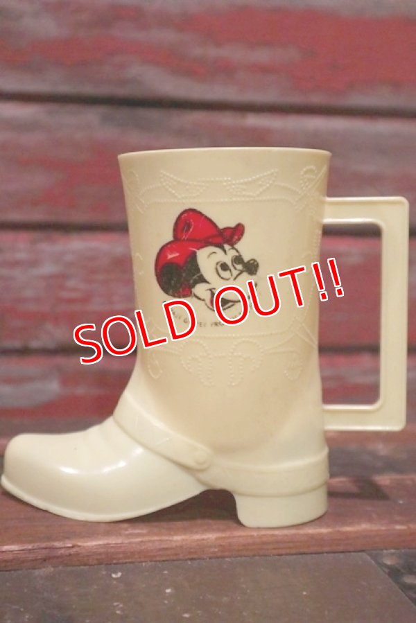 画像1: ct-210801-81 Mickey Mouse / 1960's-1970's Cowboy Boot Plastic Mug