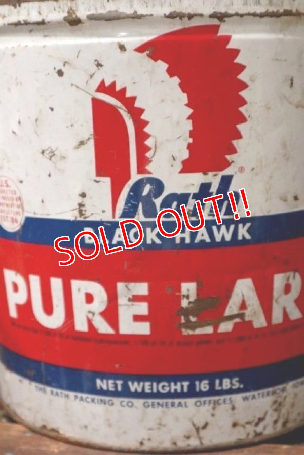 画像2: dp-210801-53 Rath BLACK HAWK PURE LARD / 1950's Bucket Tin Can