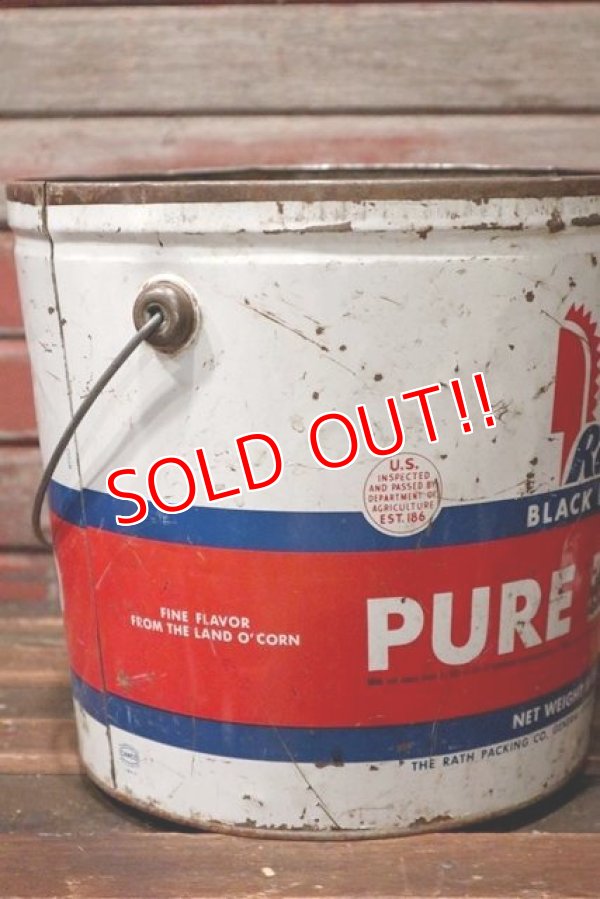 画像5: dp-210801-53 Rath BLACK HAWK PURE LARD / 1950's Bucket Tin Can