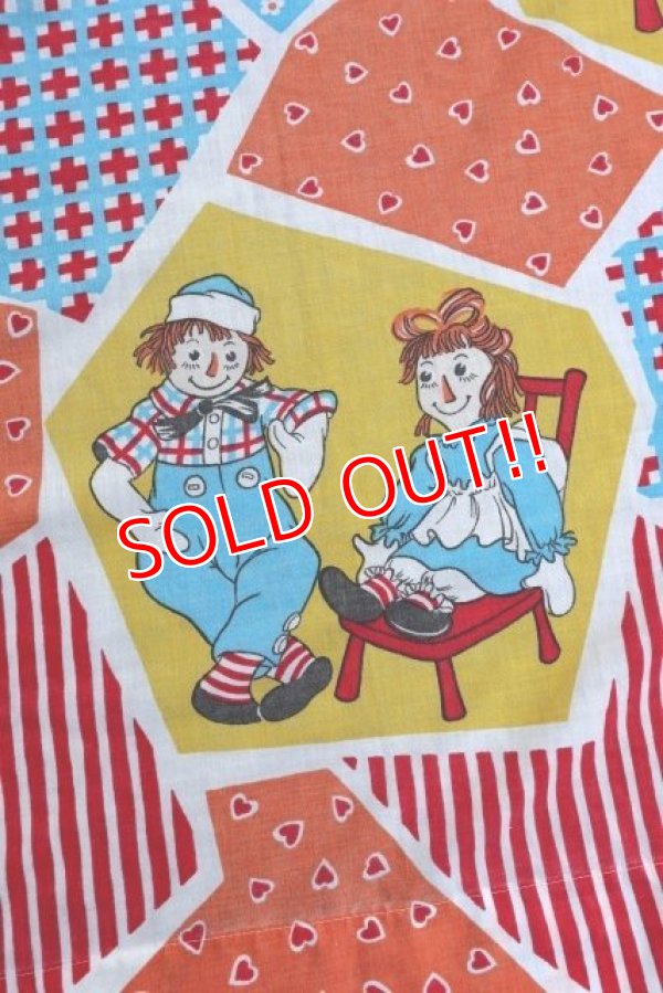 画像2: ct-210801-60 Raggedy Ann & Andy / 1970's-1980's Flat Sheet (Twin size)