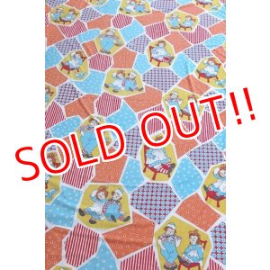 画像: ct-210801-60 Raggedy Ann & Andy / 1970's-1980's Flat Sheet (Twin size)