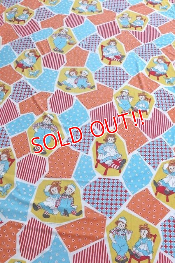 画像1: ct-210801-60 Raggedy Ann & Andy / 1970's-1980's Flat Sheet (Twin size)