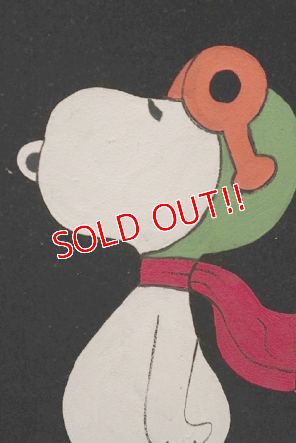 画像2: ct-210901-72 Snoopy / 1970's Velvet Painting Wall Hanging
