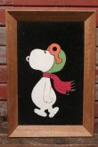 画像1: ct-210901-72 Snoopy / 1970's Velvet Painting Wall Hanging