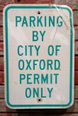 画像1: dp-210801-34 Road Sign / PARKING BY CITY OF OXFORD PERMIT ONLY