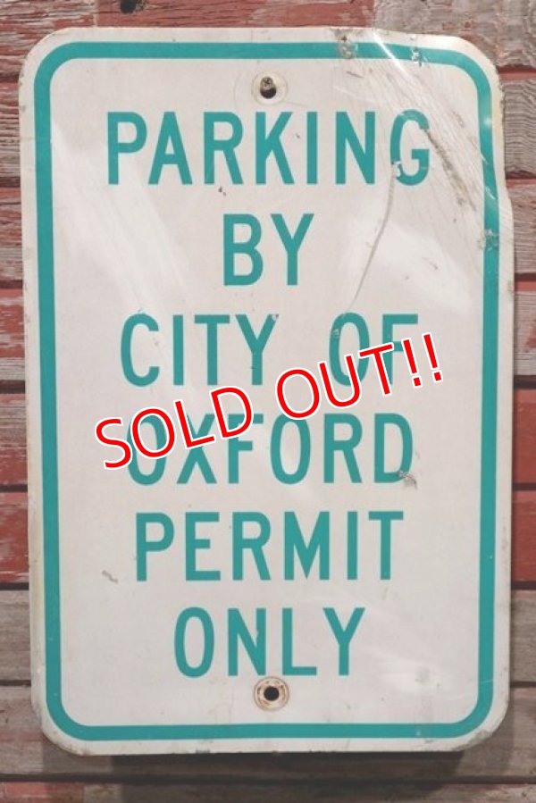 画像1: dp-210801-34 Road Sign / PARKING BY CITY OF OXFORD PERMIT ONLY