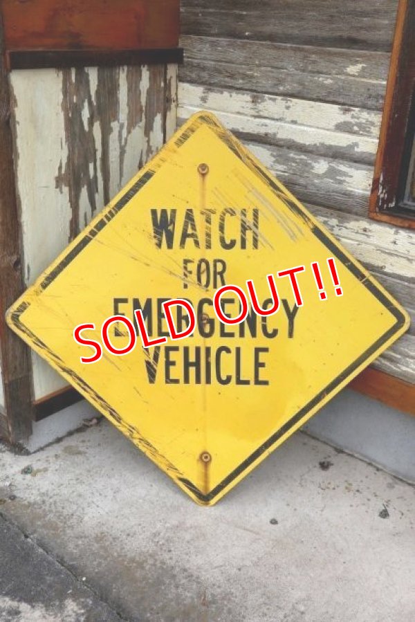 画像1: dp-210801-34 Road Sign / WATCH FOR EMERGENCY VEHICLE
