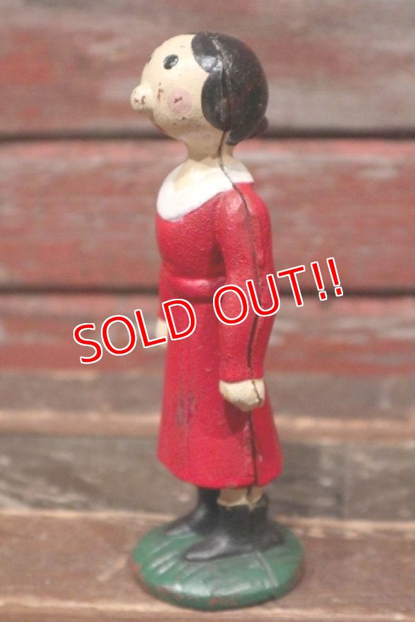 画像4: ct-211101-02 Popeye / Olive Oyl 1930's-1940's Cast Iron Coin Bank