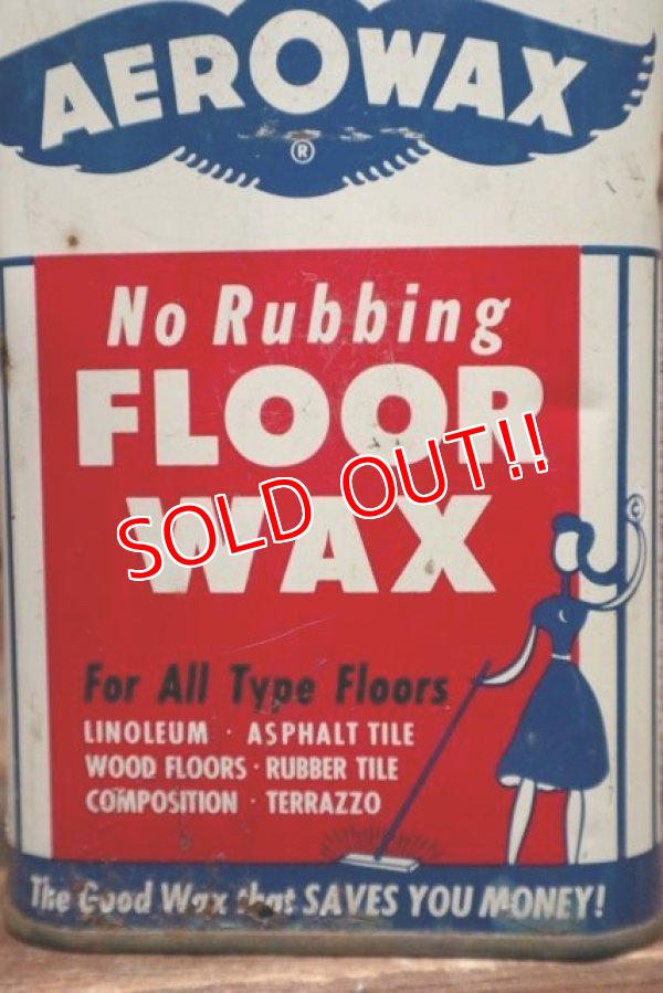 画像2: dp-211110-25 AEROWAX Rubbing FLOOR WAX / Vintage Tin Can
