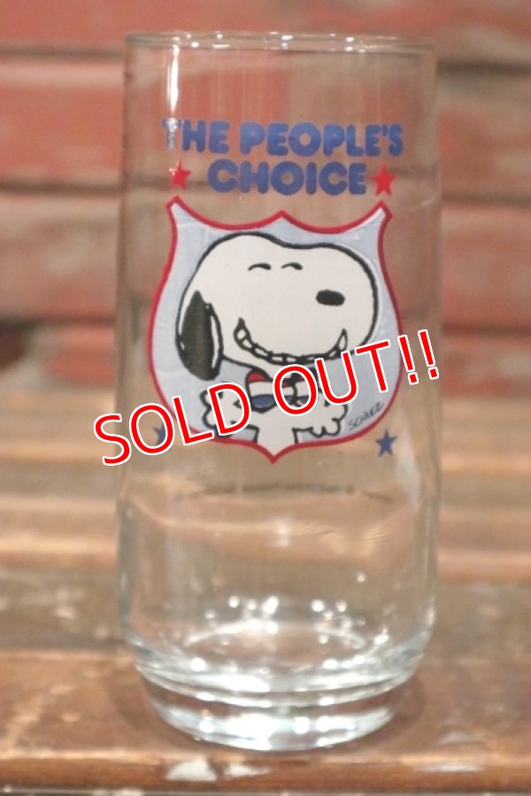 画像1: ct-211101-74 Snoopy / Anchor Hocking 1980's "THE PEOPLE'S CHOICE " Glass