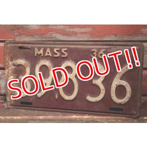 画像: dp-211110-43 License Plate 1936 Massachusetts