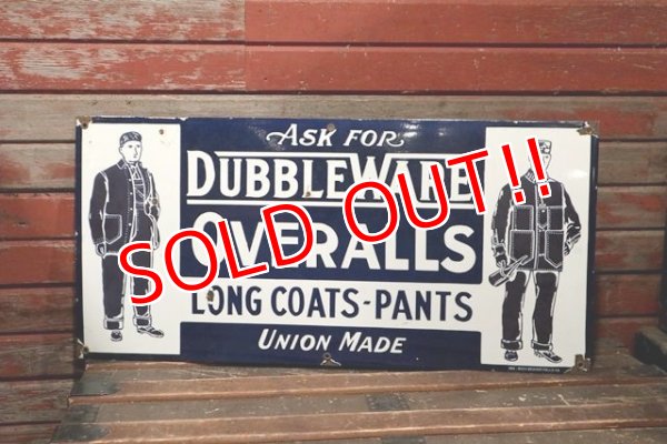 画像2: dp-211201-31 DUBBLE WARE OVERALLS / 1930's-1940's Enamel Sign