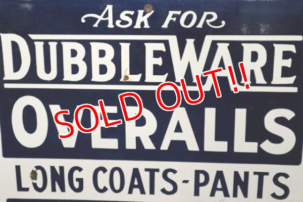 画像3: dp-211201-31 DUBBLE WARE OVERALLS / 1930's-1940's Enamel Sign