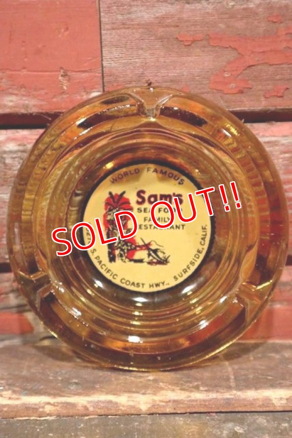 画像2: dp-220101-22 Sam's SEA FOOD RESTAURANT / Vintage Glass Ashtray