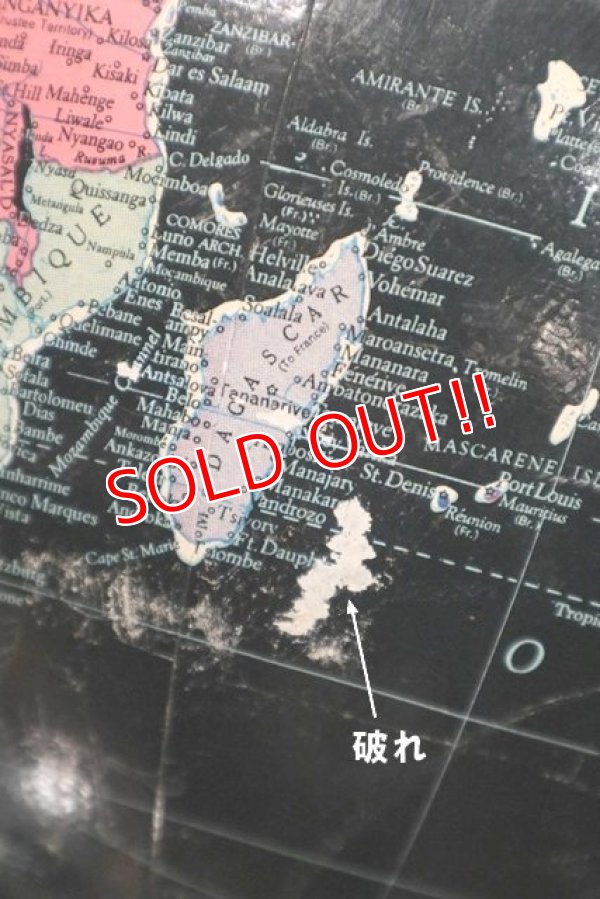 画像12: dp-211210-52 REPLOGLE / 1940's 12 Inch Straight Black Ocean Globe