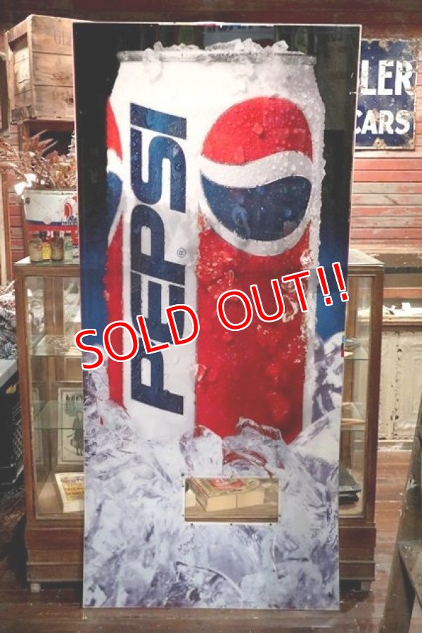 画像1: dp-211110-45 PEPSI / 1990's Vending Machine Panel Sign