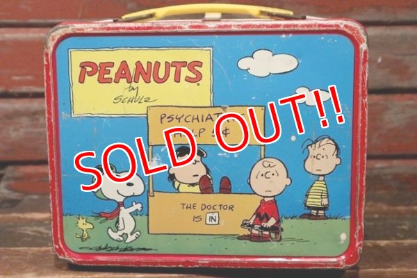 画像1: ct-211210-56 PEANUTS / THERMOS 1970's Metal Lunch Box