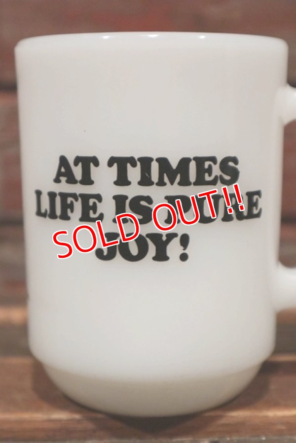 画像3: ct-211210-57 Snoopy / Fire King 1960's-1970's 9oz Mug "JOY"