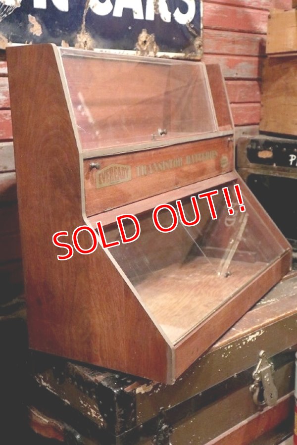 画像3: dp-220101-10 EVEREADY / Transistor Batteries 1950's Wood Showcase