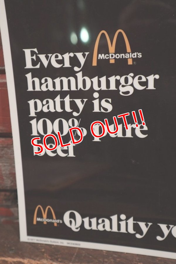 画像4: dp-220201-36 McDonald's / 1977 Quality you can taste Sign