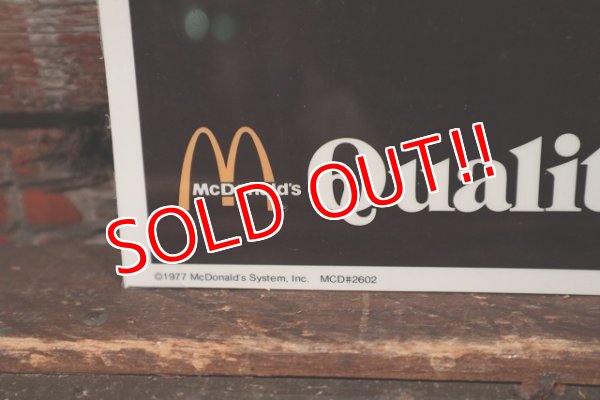 画像5: dp-220201-36 McDonald's / 1977 Quality you can taste Sign