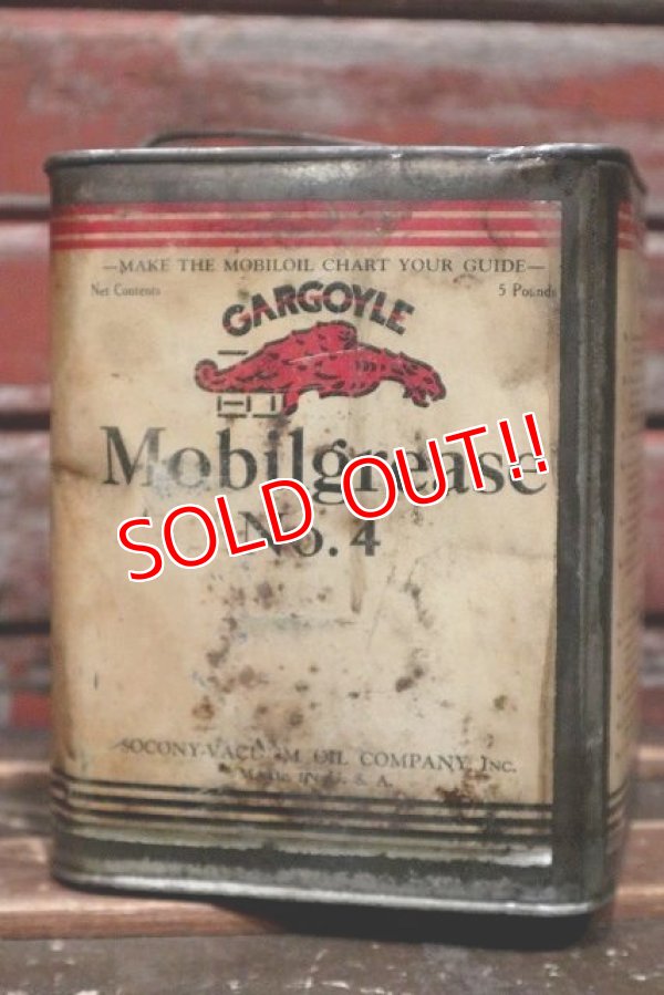 画像1: dp-220301-82 Mobil GARGOYLE / Mobilgrease 1930's 5 Pounds Can