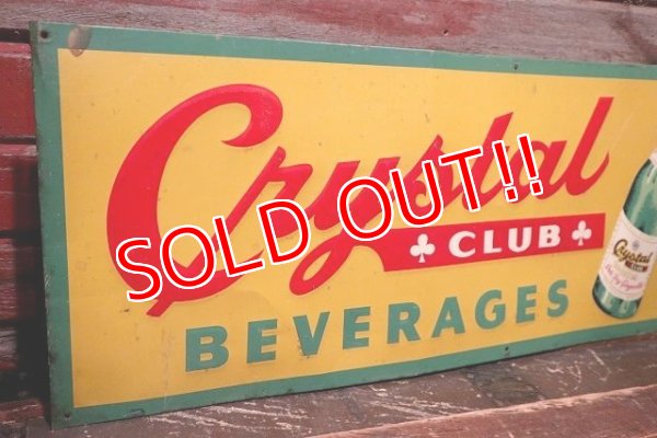 画像2: dp-220301-12 Crystal CLUB BEVERAGES / 1940's Advertising Metal Sign