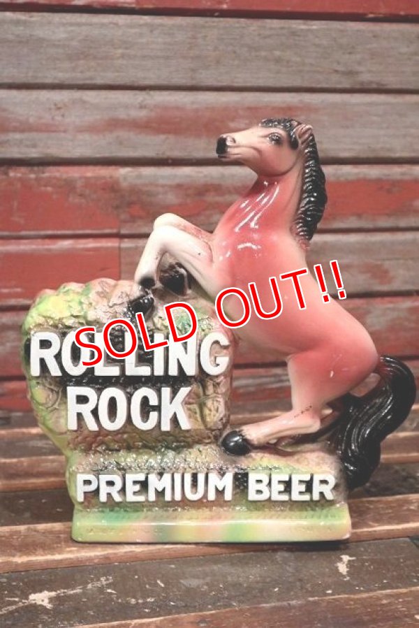 画像1: dp-220301-40 ROLLING ROCK BEER / 1970's Chalk Ware Bar Display