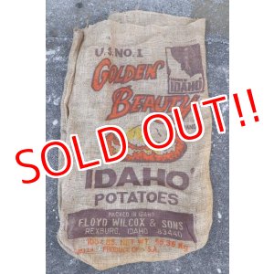 画像: dp-220301-05 GOLDEN BEAUTY BRAND IDAHO POTATOES / Vintage Burlap Bag