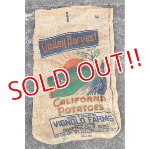 画像: dp-220301-05 Valley Harvest Brand CALIFORNIA POTATOES / Vintage Burlap Bag