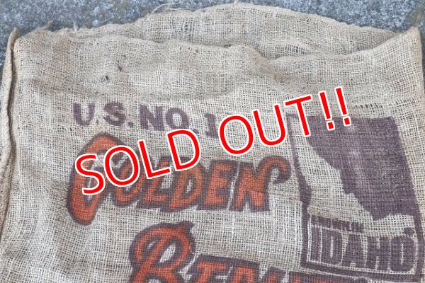 画像2: dp-220301-05 GOLDEN BEAUTY BRAND IDAHO POTATOES / Vintage Burlap Bag